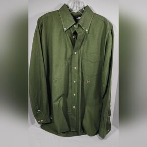 VINTAGE Tommy Hilfiger  Casual Button Up Shirt Men's Extra Large Olive Green